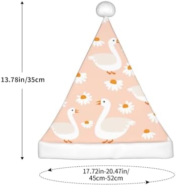 Geese and Flower Santa Hat for Kids Christmas Party Headwear
