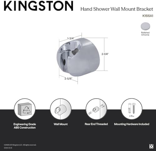Kingston Brass K166A1 Handheld Shower Wall Mount Bracket Polished Chrome