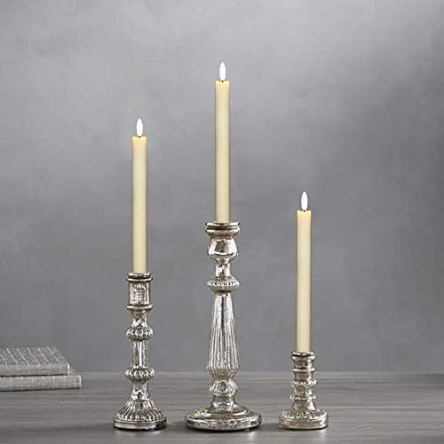GenSwin LED Taper Candles Flickering Remote Timer Pack of 2