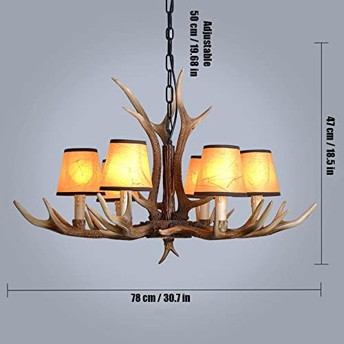 Resin Antler Chandelier Dining Room Lamp with E14 Base