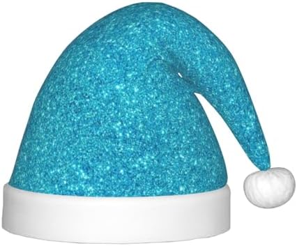 Blue Glitter Santa Hat for Kids Christmas Party