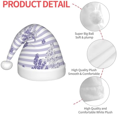 Stripes and Sprigs Lavender Santa Hat for Kids