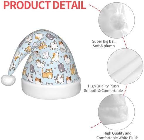 Cute Cat Santa Hat for Kids Christmas Party Accessory