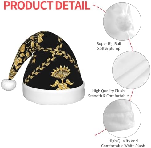 Sunflower In Gold And Black Santa Hat for Kids