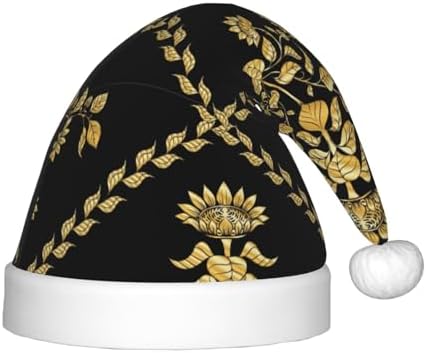 Sunflower In Gold And Black Santa Hat for Kids