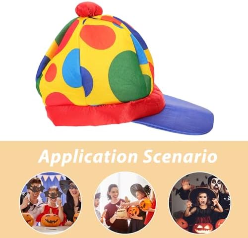 LOGOFUN Plush Clown Halloween Crown Hat for Adults Teens