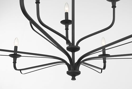 Minka Lavery 3829-899 Velena 9 Light Taper Candle Chandelier Dark Matte Black