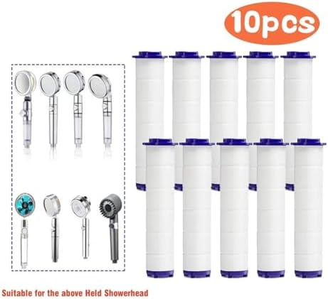 NATTCO 10Pcs Shower Head Replacement Filter Cartridge for Handheld Showerheads