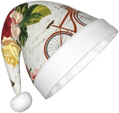 Vintage Bike Flower Butterfly Santa Hat for Kids