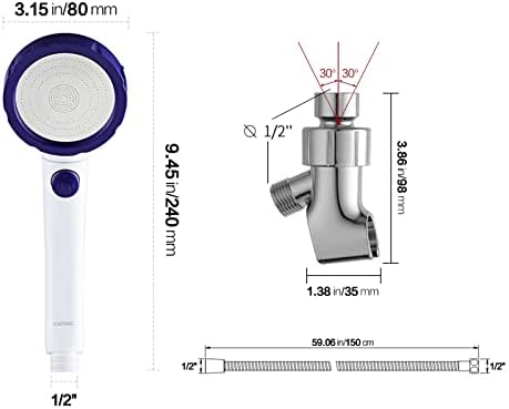 KAIYING High Pressure Handheld Shower Head with ONOFF Pause Switch and 3 Spray Modes