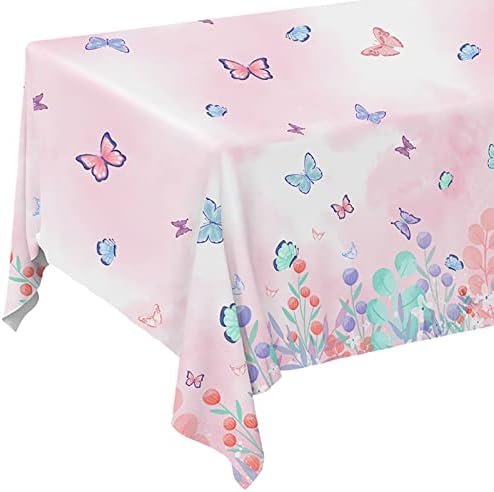 Butterfly Disposable Tablecloth Set of 3 54x108 Inches