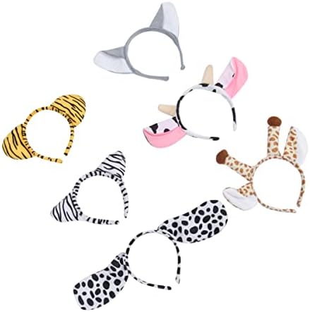 Kichvoe 6pcs Animal Headband Plush Hair Band Set