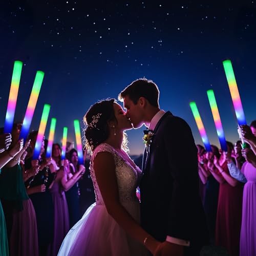 36 Pcs LED Foam Glow Sticks with 3 Color Modes