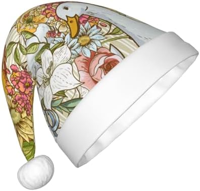 Salelf Ducks and Flowers Santa Hat for Kids