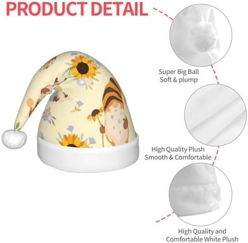 Watercolor Bee Honeycomb Santa Hat for Kids