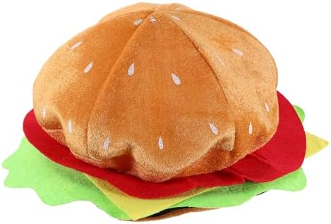 LOGOFUN 2pcs Plush Burger Hat Cartoon Costume Prop