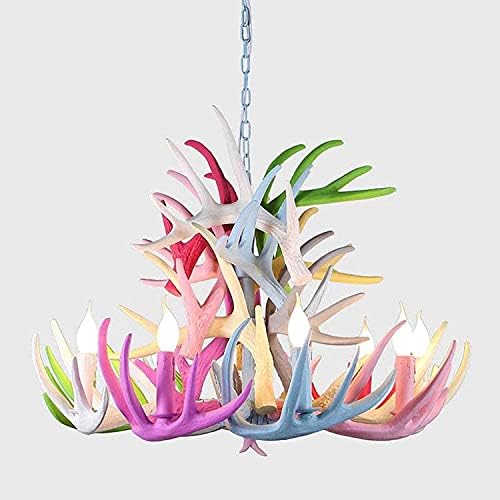 DFONCE Farmhouse Rustic Resin Antlers Chandelier