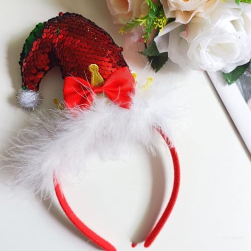 LOGOFUN 2pcs Christmas Elf Hat Headband for Kids