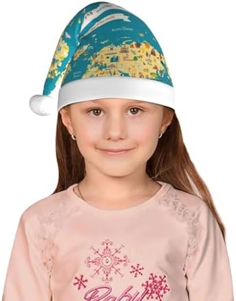 World Map Santa Hat for Kids Baby Christmas Costume Headwear