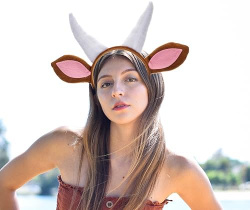 Amosfun Cute Goat Ears Headband with Horns