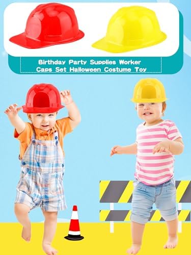 48 Pcs Kids Construction Party Hats for Halloween Cosplay