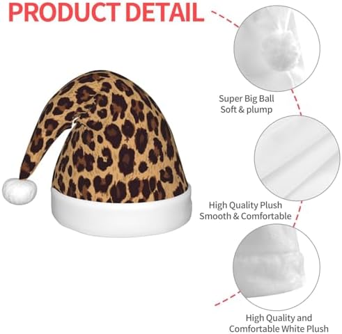 Leopard Print Santa Hat for Kids Christmas Party Wear