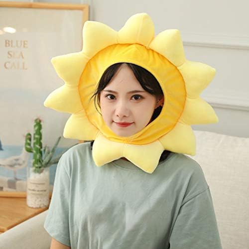 Purplelily Cartoon Yellow Sunflower Plush Hat for Men