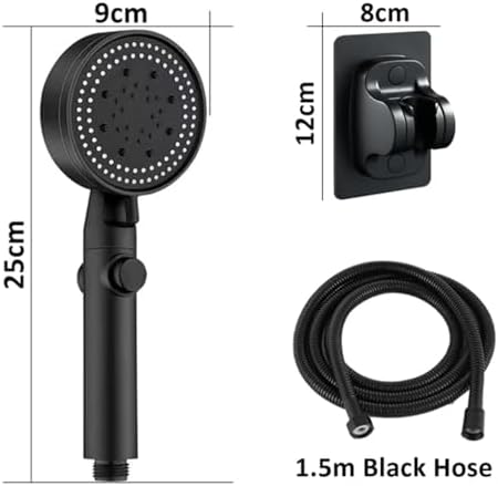 NATTCO High Pressure Handheld Showerhead with 5 Modes and Hose