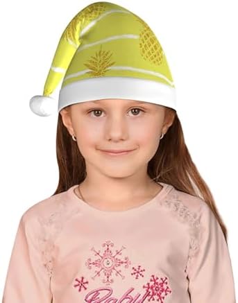 Gold Pineapple Santa Hat for Kids Baby Christmas Hat