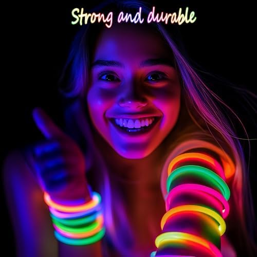 300 Ultra Bright Glow Sticks Party Pack with Bracelets and Necklaces