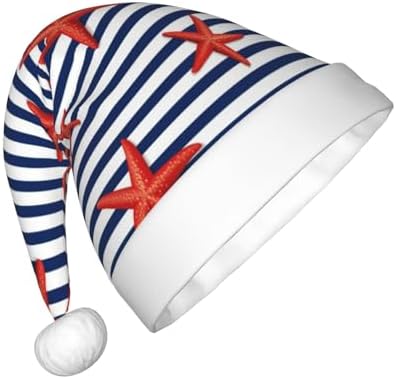 Navy Blue Stripe Santa Hat for Kids Christmas Party Wear