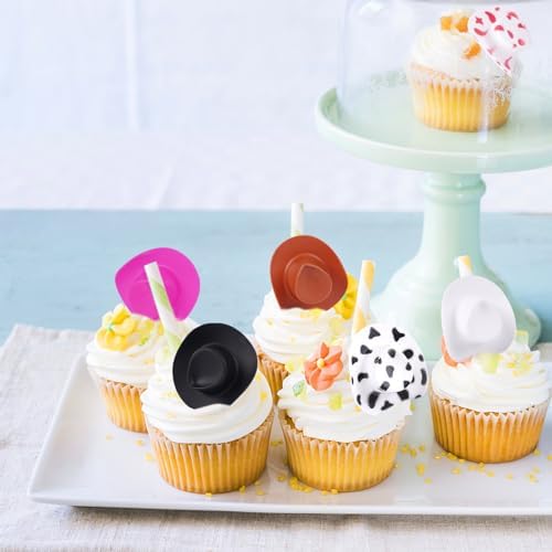 60 Pcs Plastic Mini Cowboy Hats for Party Decorations