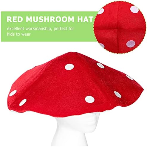 NUOBESTY Kids Red Plush Mushroom Costume Hat
