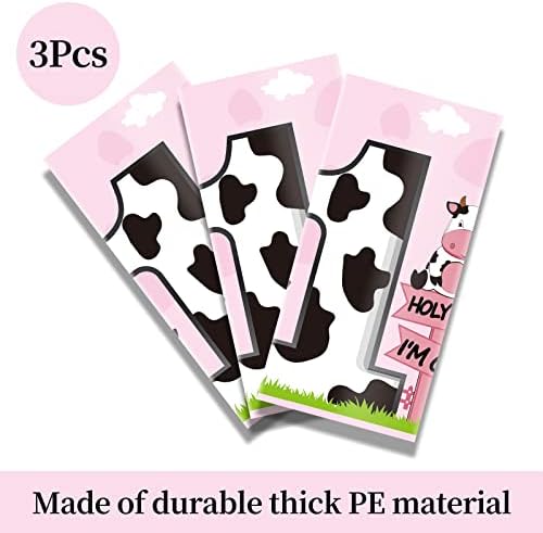 3Pack Pink Holy Cow Im One Birthday Tablecloths Decorations