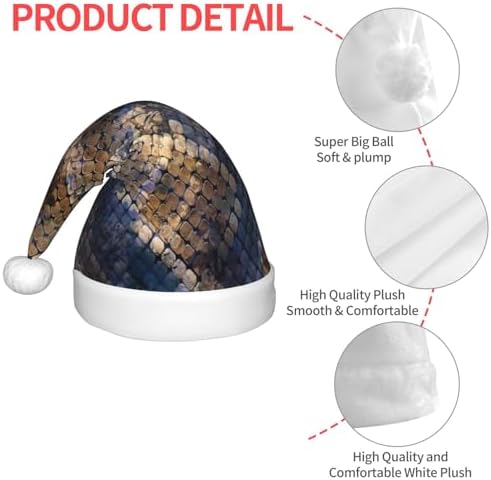 Watercolor Snake Skin Santa Hat for Kids Baby Christmas Holiday Headwear