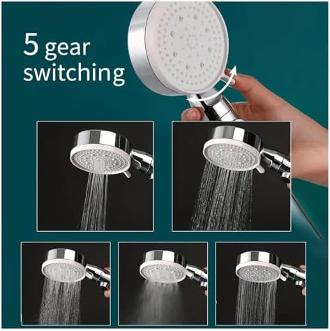 NATTCO 3pcs Adjustable Shower Head with Hose and Bracket