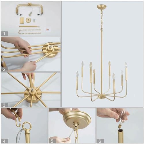 Modern Farmhouse Candle Chandelier with Industrial Design