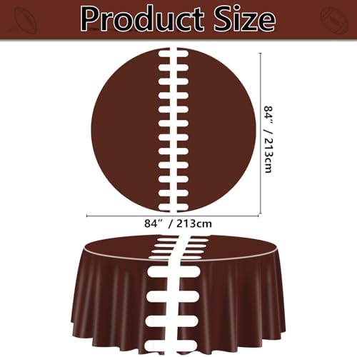 Football Print Tablecovers 84x84 Inch Set of 9 Dark Brown
