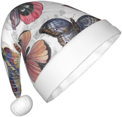 Vintage Butterflies Santa Hat for Kids Christmas Party