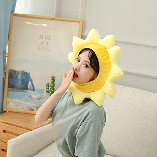 Purplelily Cartoon Yellow Sunflower Plush Hat for Men