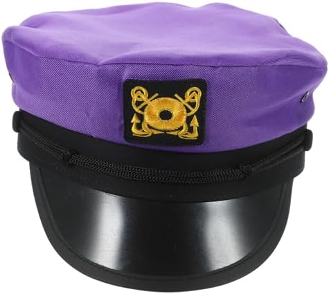 LUOZZY Purple Sailor Hat Adjustable Captains Costume Hat