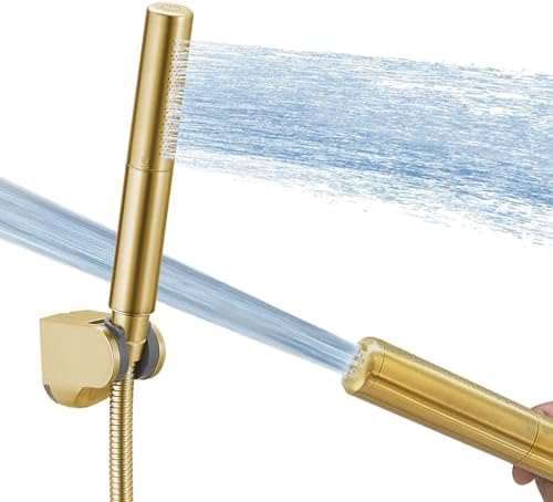 Hoimpro 2 In 1 Handheld Shower Head Set with High Pressure and Brushed Gold Finish