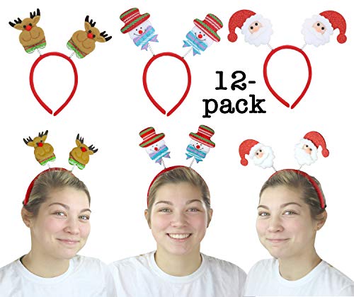 Iconikal Christmas Headband Boppers 12-Pack