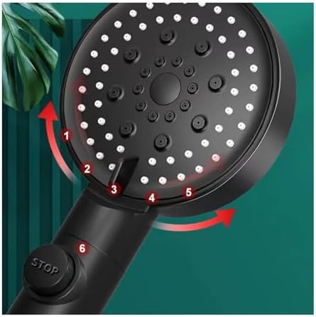 NATTCO High Pressure Handheld Shower Head with Detachable Hose and 6 Spray Nozzles