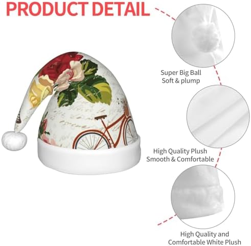Vintage Bike Flower Butterfly Santa Hat for Kids
