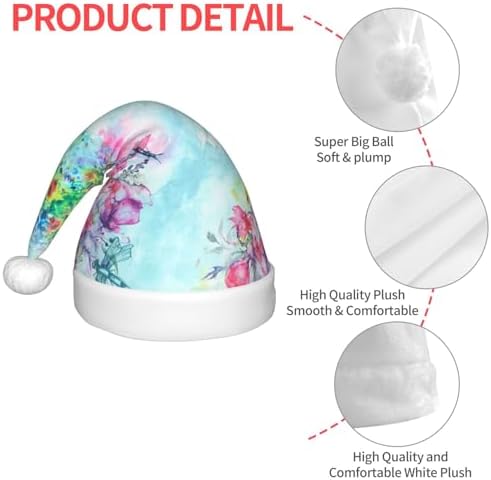 Dragonfly Floral Santa Hat for Kids Baby Christmas Headwear