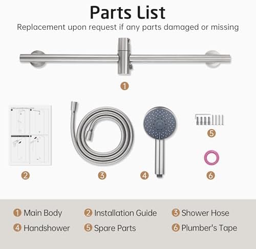 KES 5-Function Handheld Shower Head with Slide Bar