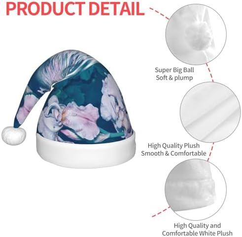 Bright Colorful Iris Flowers Santa Hat for Kids