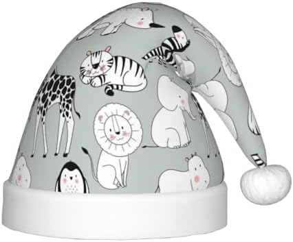 African Animals Santa Hat for Kids Christmas Party