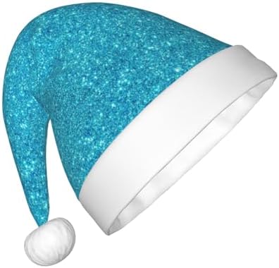 Blue Glitter Santa Hat for Kids Christmas Party